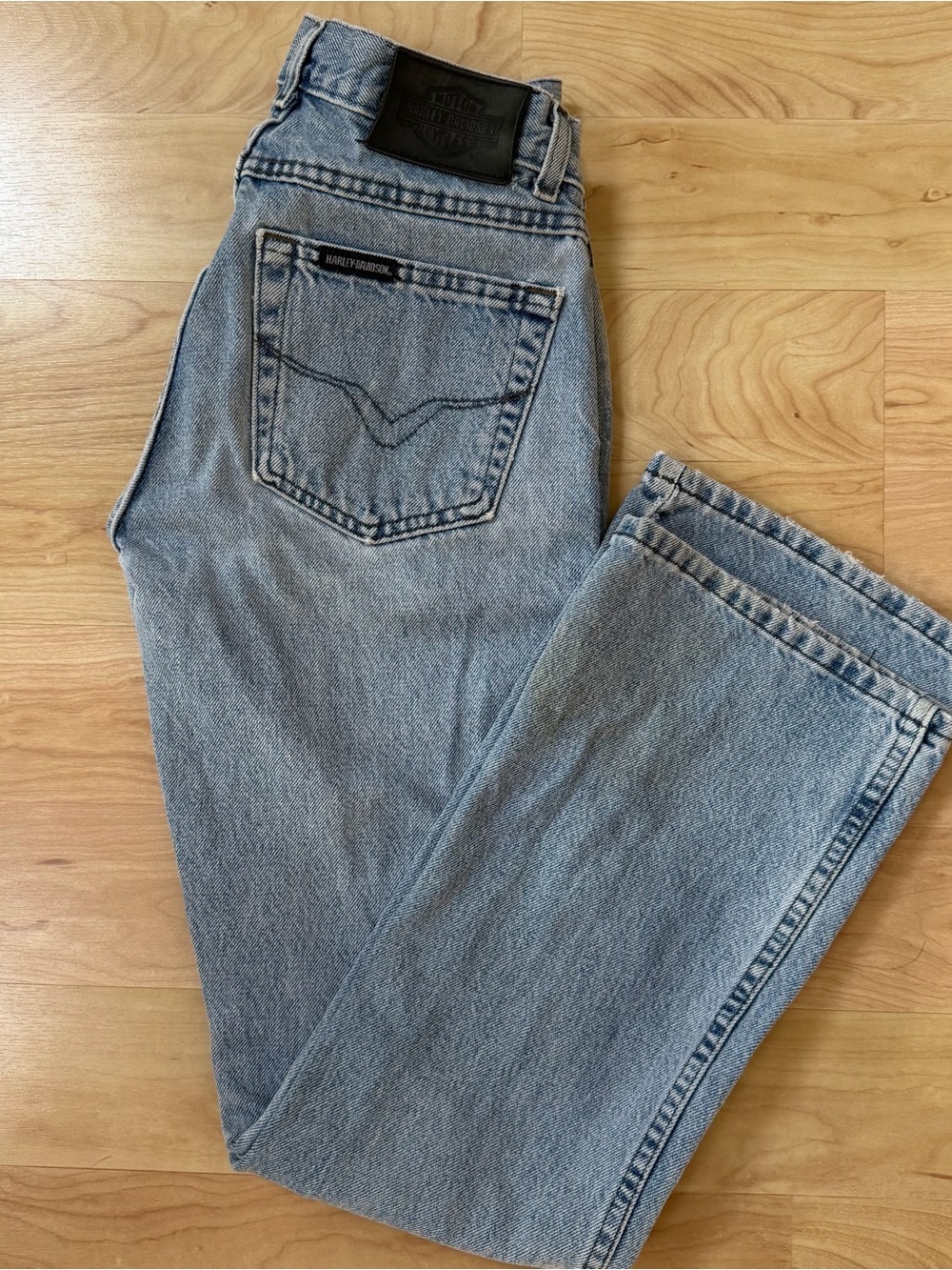 Vintage Y2K Harley Davidson bootcut light wash jeans size 4R good condition